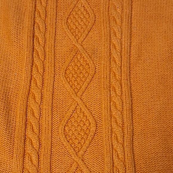 Vintage Girls Size 7 Cotton Blend Orange Sweater Dress Bow Fall Autumn Family - Picture 2 of 7